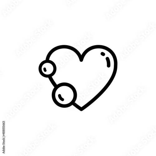 Fish oil icon isolated on white background. Vitamin omega 3 template. Drops, heart and fish silhouette.