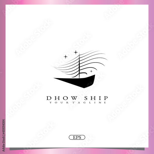 dhow ship logo premium elegant template vector eps 10