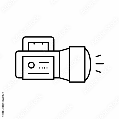 flashlight tool line icon vector illustration sign photo