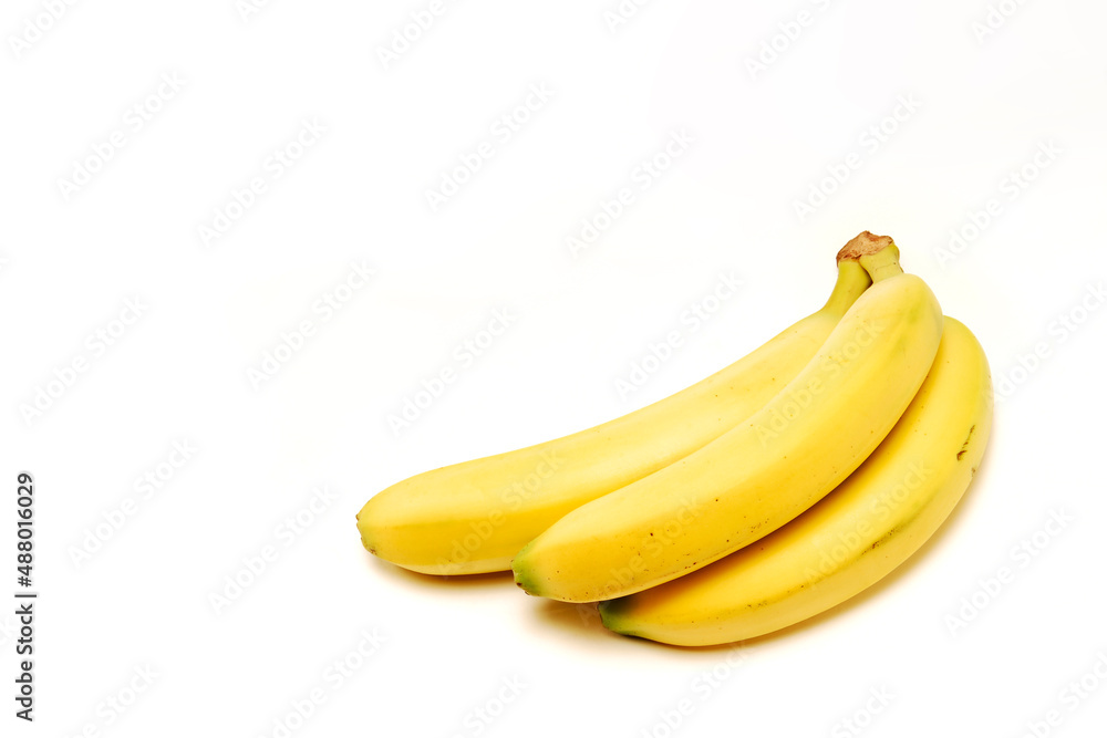 bananas isolated on white background with space for text, bunch of three bananas bananas isolated on white background with space for text, bunch of three bananas