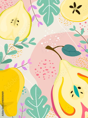 pattern with pears and leaves