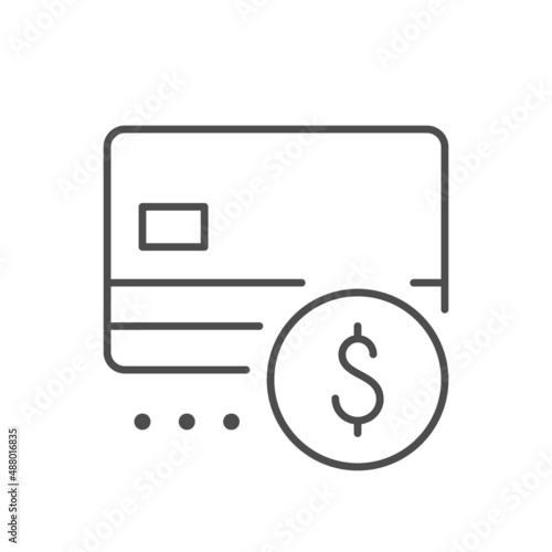 Credit card line outline icon