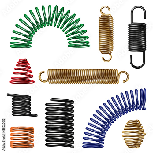 Metal Spring Detail Realistic Set