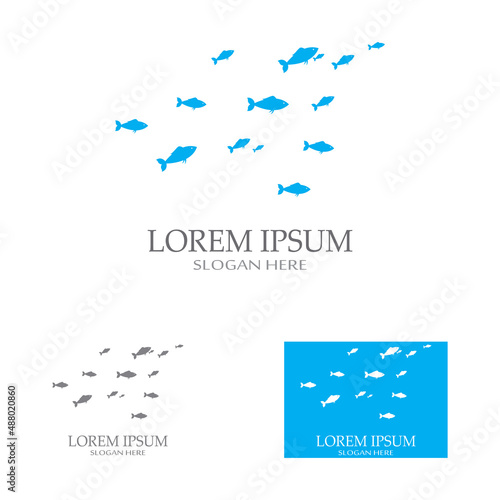 Fish logo, fishinghook, fish oil and seafood restaurant icon. With vector icon concept design illustration template