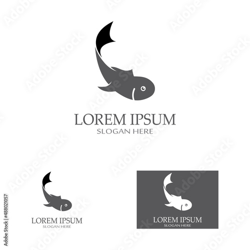 Fish logo, fishinghook, fish oil and seafood restaurant icon. With vector icon concept design illustration template