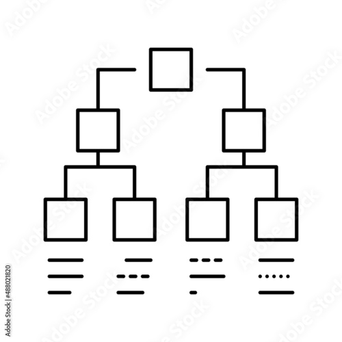 plan hierarchy line icon vector black illustration © vectorwin