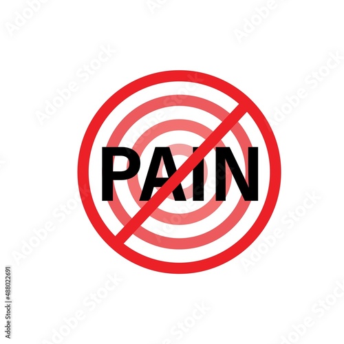Stop pain. Health, healthcare concept. Editable vector illustration