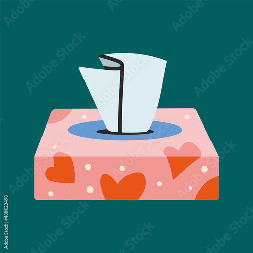 Tissue, Paper Napkins Box, cartoon style.