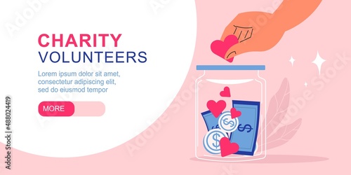 Charity Volunteers Horizontal Banner