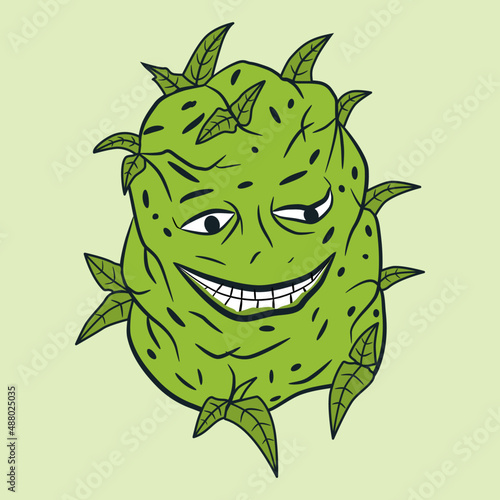 cannabis bud hemp character cartoon cute