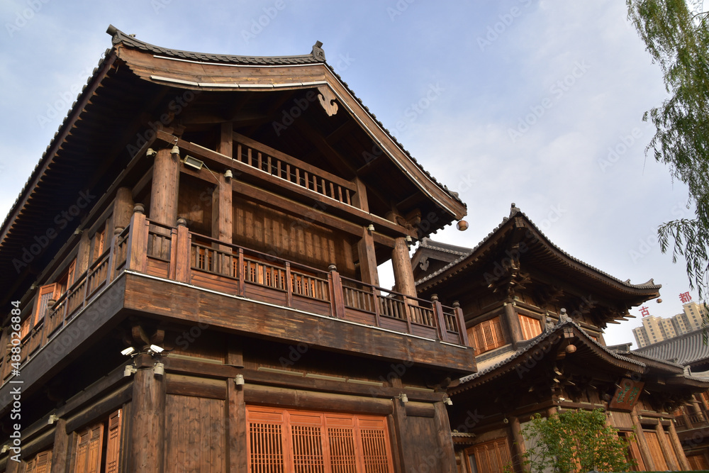 Chinese Traditional wooden buildings in Luoyang Old Town, Henan Province, China. Chinese Traditional wooden buildings in Luoyang Old Town, Henan Province, China.