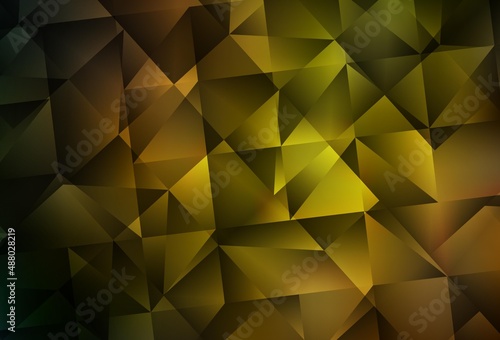 Dark Green, Yellow vector abstract mosaic backdrop.
