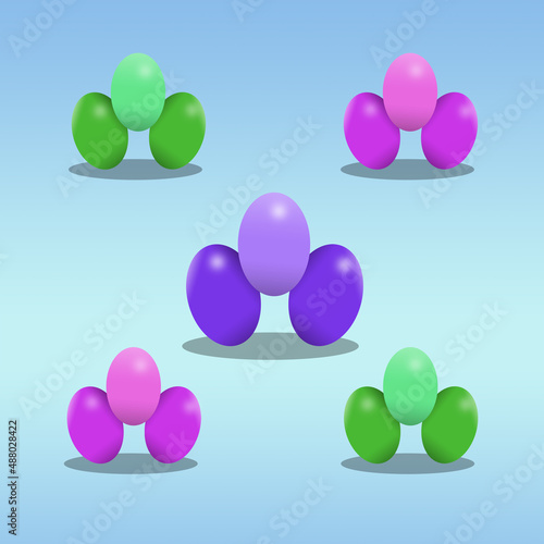 easter green pink purple eggs easter holidays card pattern colorful eggs