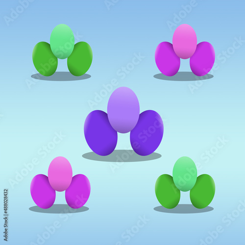 easter green pink purple eggs easter holidays card pattern colorful eggs