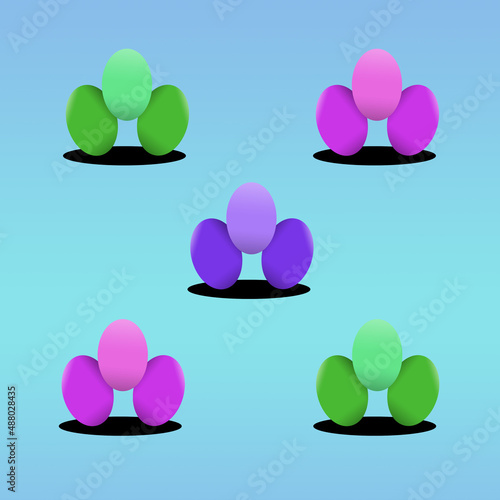 easter green pink purple eggs easter holidays card pattern colorful eggs