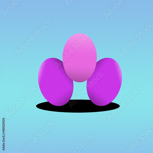 easter pink eggs easter holidays card 