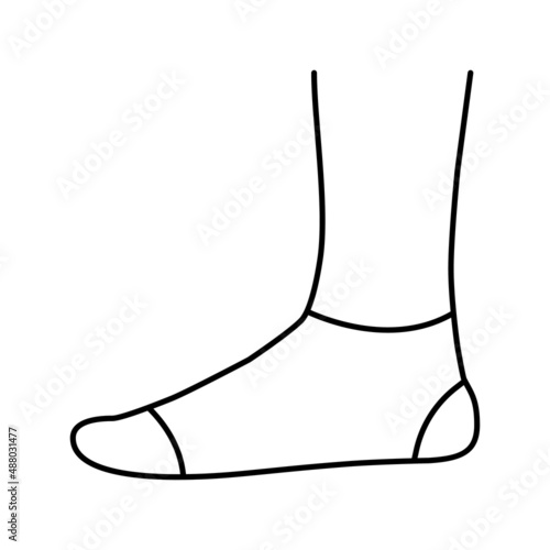 extra low sock line icon vector isolated illustration