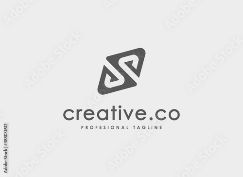 Abstract Initial Letter S or DP Logo. Minimum Monogram Symbol. Usable For Business, Brand and Corporate Identity. Flat Design vector Template Element