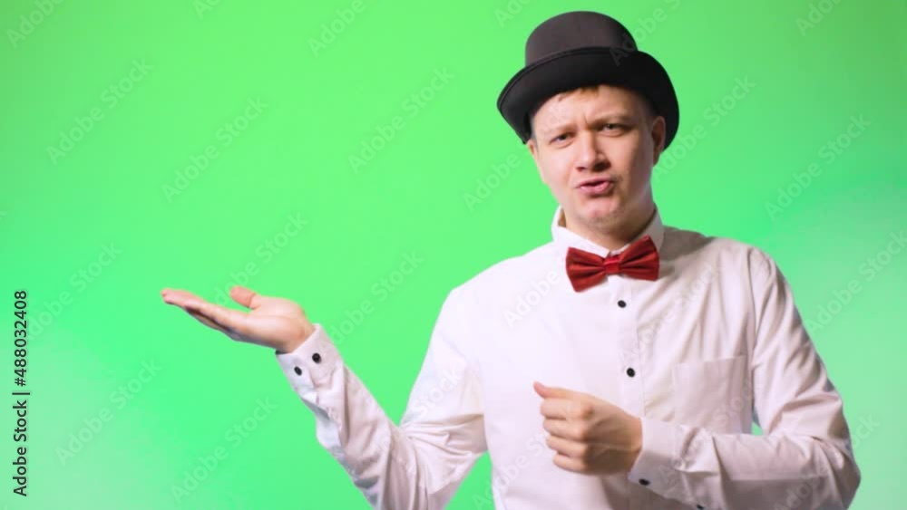 young man trickster magic magician cheating illusionist chromakey performer young man trickster magic magician cheating illusionist chromakey performer