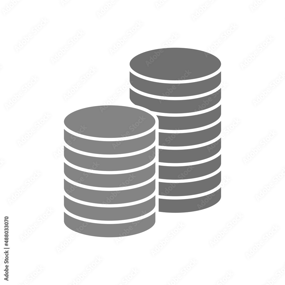 Money stack grey flat vector icon Money stack grey flat vector icon