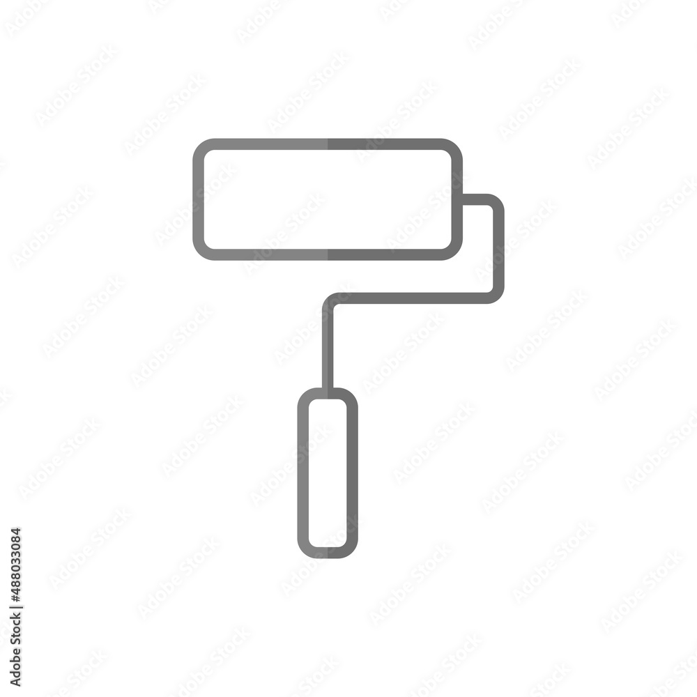 Paint roller grey flat vector icon Paint roller grey flat vector icon