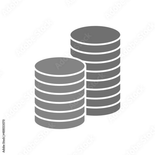 Money stack grey flat vector icon