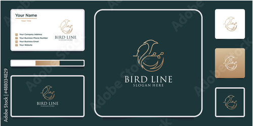 Inspiring bird logo designs with simple outline styles 