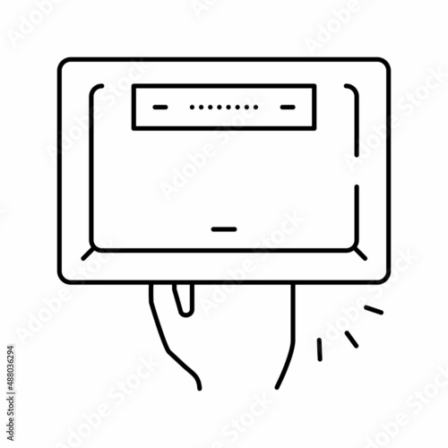 manicur ultra violet lamp device line icon vector illustration photo