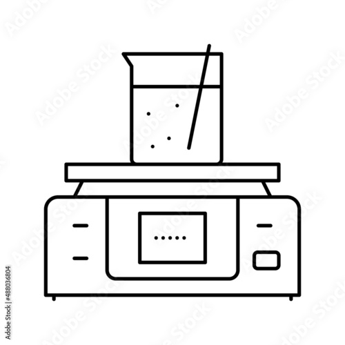 chemical test equipment line icon vector isolated illustration