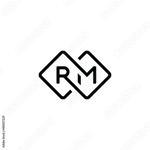 RM or MR initial letter logo design vector.