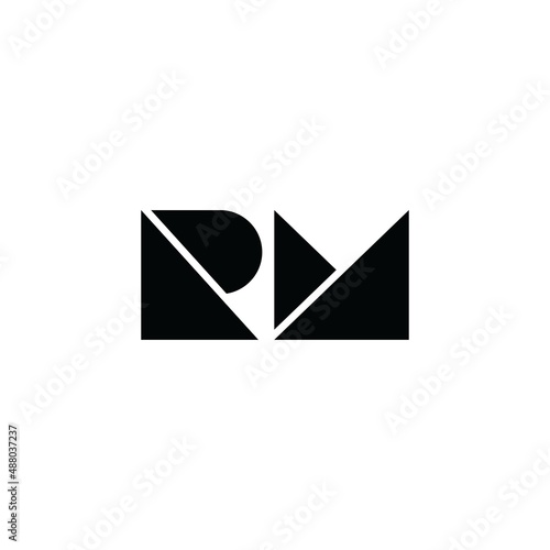 RM or MR initial letter logo design vector.