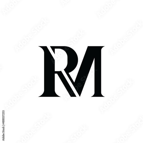 RM or MR initial letter logo design vector.