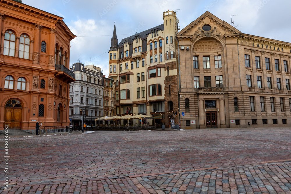 Obraz na płótnie Riga Old Town. Medieval Gothic Architecture. Riga the capital of Latvia. Baltic states. Europe. w salonie