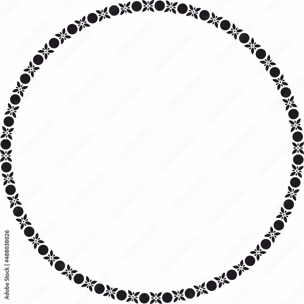 Round frame. Circle Ornamental decorative frame with floral element Round frame. Circle Ornamental decorative frame with floral element