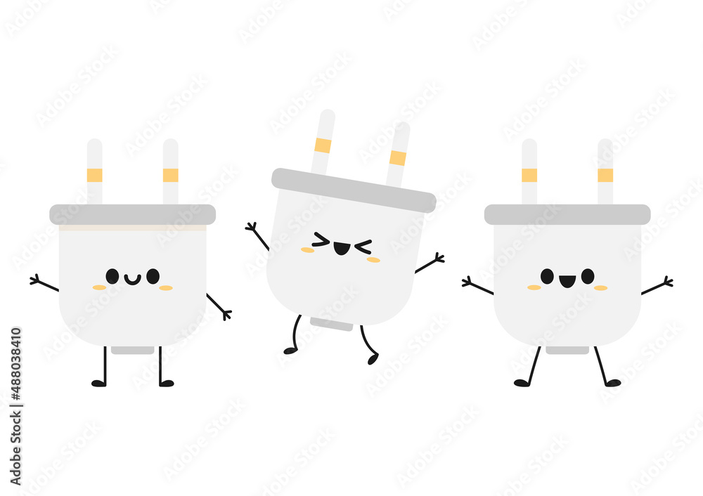 Plug cartoon vector. Plug character design. Stock Vector Adobe Stock