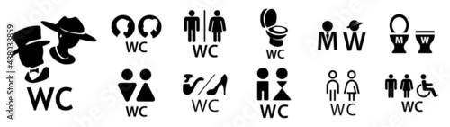 Vector pictogram public toilet and wc logo