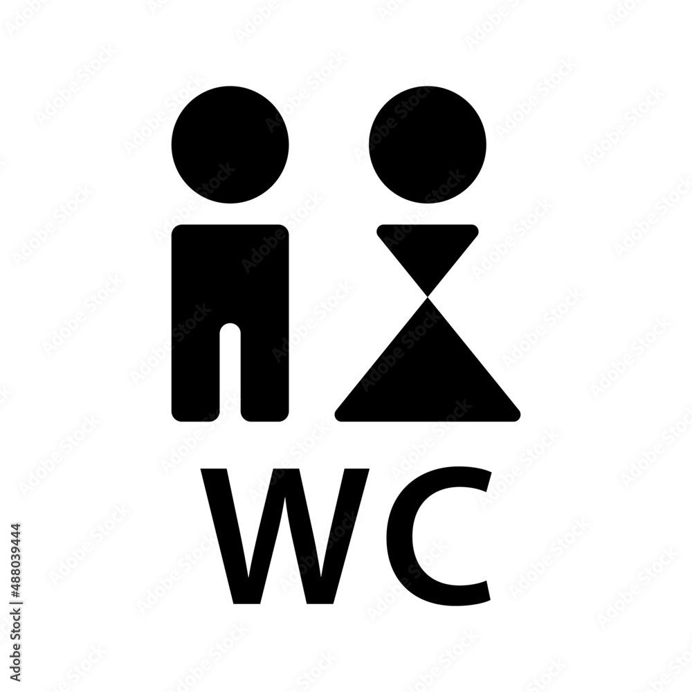 Vector pictogram public toilet and wc logo Vector pictogram public toilet and wc logo
