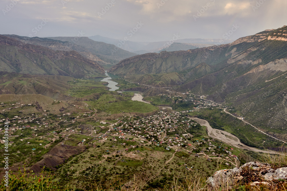 View of the surrounding area of Gunib village.