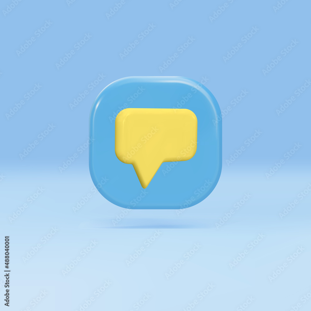 3d message icon, push notification icon. Vector illustration. 3d message icon, push notification icon. Vector illustration.