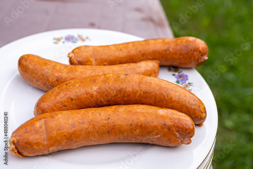 sausages on plate