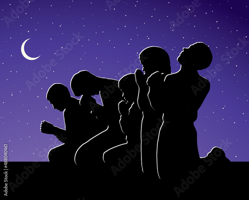 Vector image of the praying person