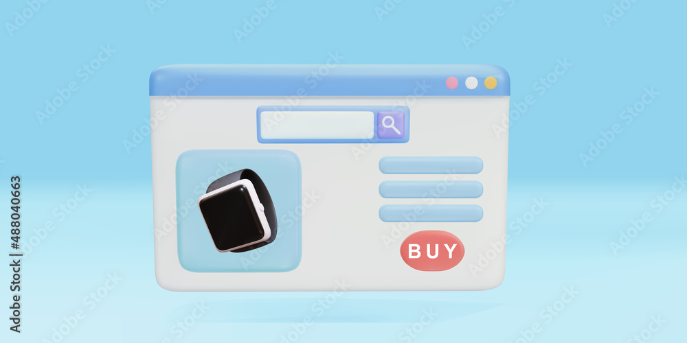 Online shopping on web page concept with smart wath, website design. Vector illustration. Online shopping on web page concept with smart wath, website design. Vector illustration.
