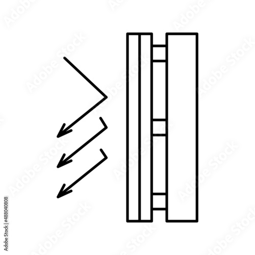 windproof layer line icon vector illustration