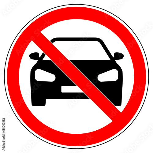 vsrr696 VectorSignRoundRed vsrr - german: Autos verboten . english: prohibition sign . no parking . no car allowed . vector graphic sign . transparent . AI 10 / EPS 10 . g11207