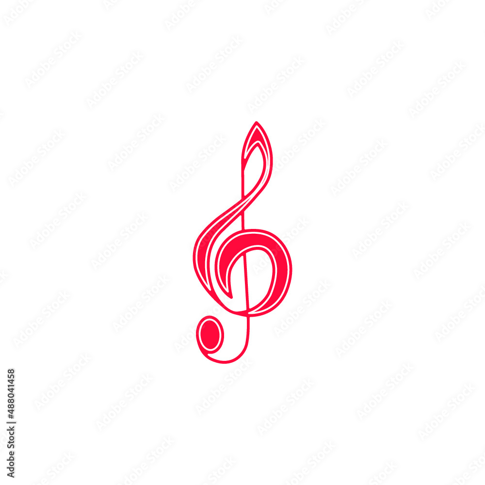 Obraz premium Vector illustration. Treble clef icon.