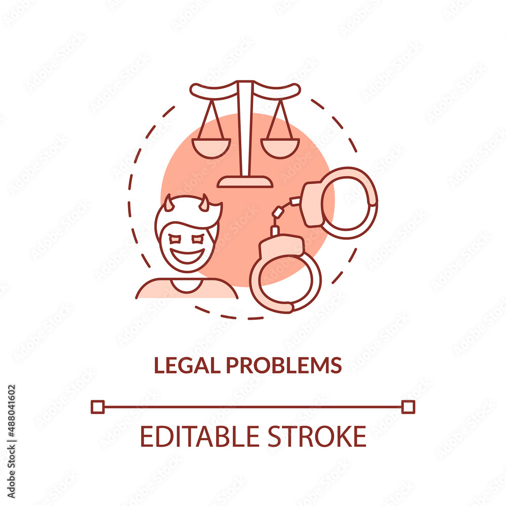 legal-problems-red-concept-icon-law-breaking-effects-of-conduct