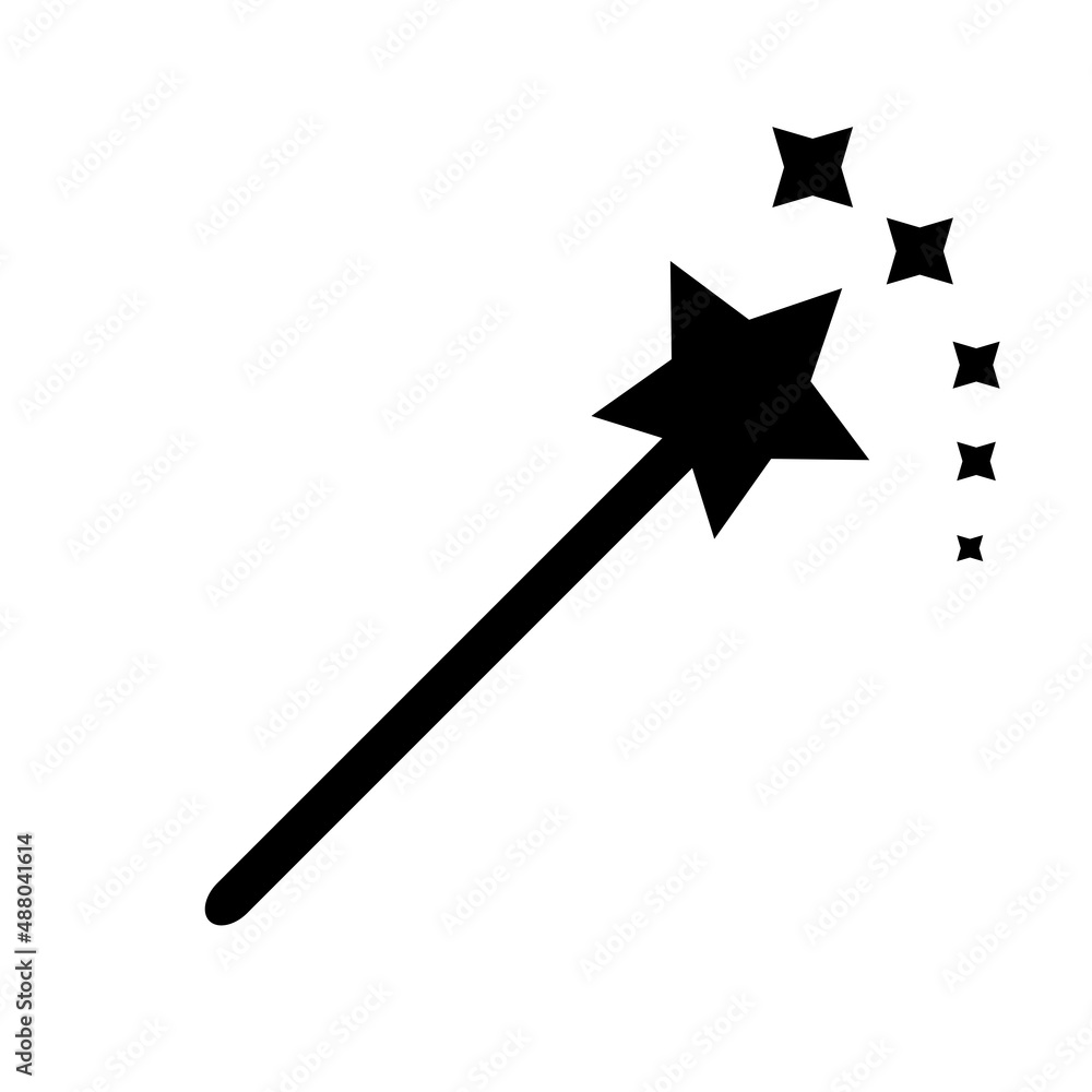 Magic Wand, Magician Stick Wizard Icon Vector Illustration Design Magic Wand, Magician Stick Wizard Icon Vector Illustration Design