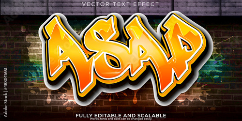 Obraz na plátně Graffiti text effect, editable spray and street text style