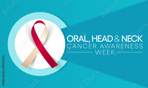 Oral, Head and neck cancer awareness week is observed every year in April. These cancers are diagnosed more often among people over age 50 than among younger people. Vector illustration