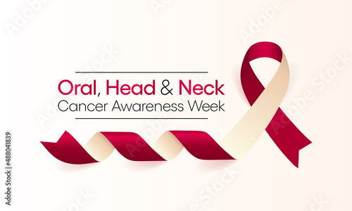 Oral, Head and neck cancer awareness week is observed every year in April. These cancers are diagnosed more often among people over age 50 than among younger people. Vector illustration